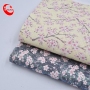 Peach Blossom Pattern Custom Flower Printing Faux Leather Glitter Blingbling Woven Fabric For Bags Shoes Decoration Wall Paper