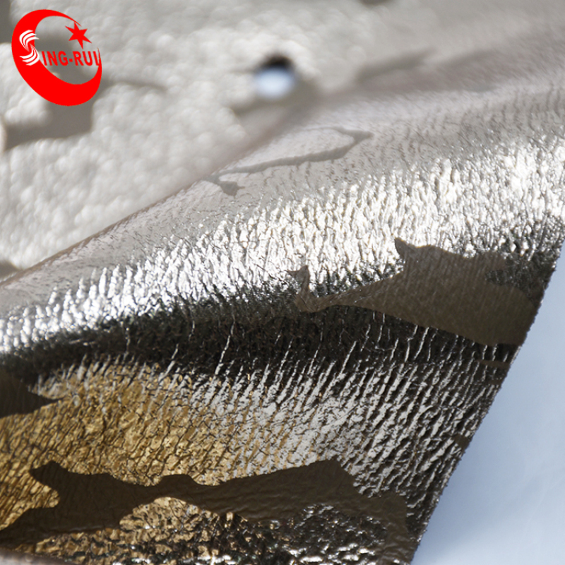 Textiles Leather Products Gold Foiled Leather Fabric For Coat