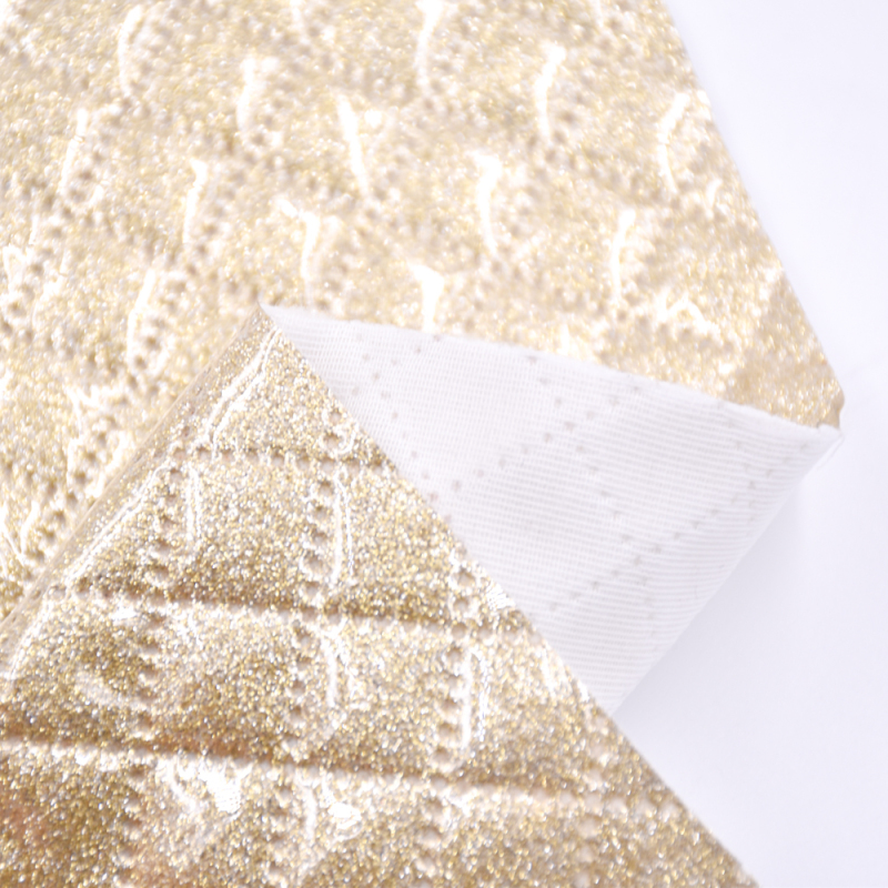 Imitation Suture Rhombus Metallic Printed Embossed Holographic Plastic Film Glitter Faux Pvc Leather Fabric For Shoes Snow Boots