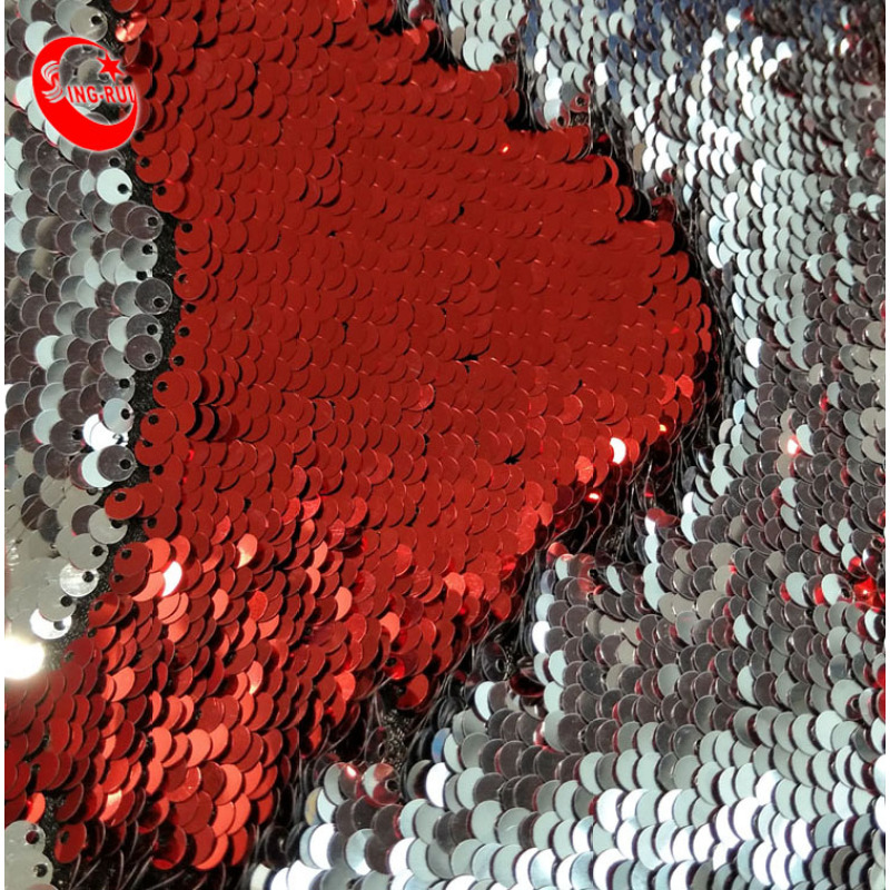 Shiny Shoe Material Glitter Reversible Sequin Fabric For Shoes