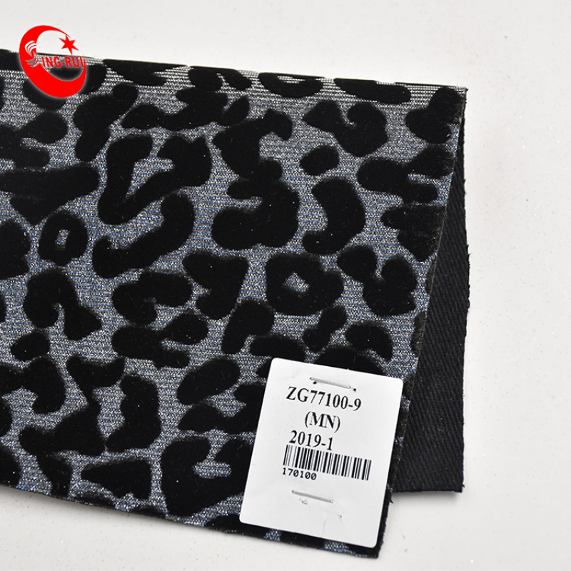 Fashion Flocking Leopard Wallpaper Glitter Pu Leather Fabric Wholesale For Bags Shoes Decorative Materials