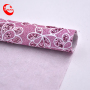 Shiny Sparkly Fine Knitted Flower Embroidery Sequin Fabric Glitter Faux Leather Sheets For Bags Decoration