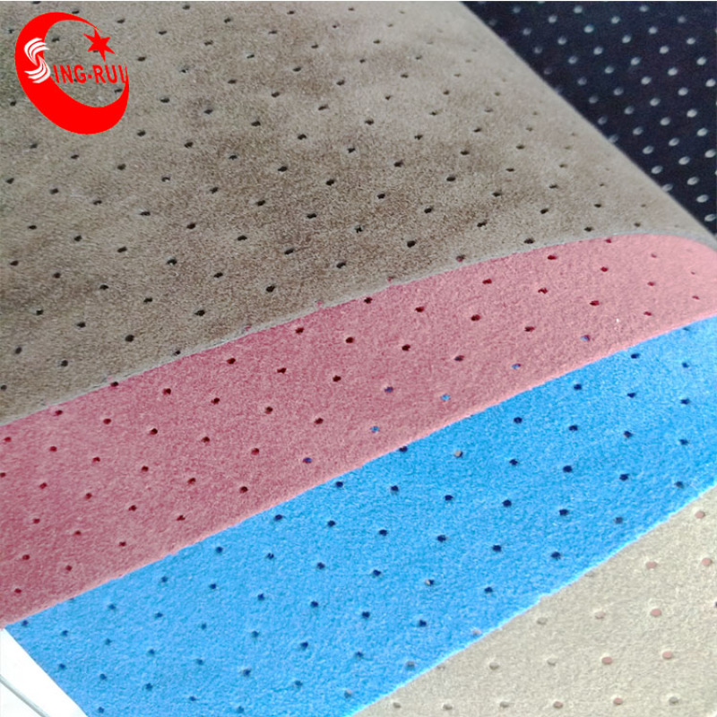Cuerina Sintetica Para Calzado Punching Pu Flock Synthetic Leather Material For Shoes
