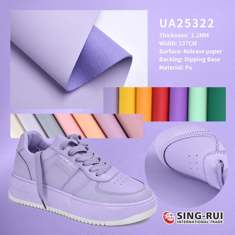 Multicolor shoes artificial pu synthetic leather material for sports shoe