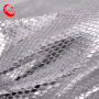 Silver Foiled Plaid PU Synthetic Leather Metallic Color For Shoes