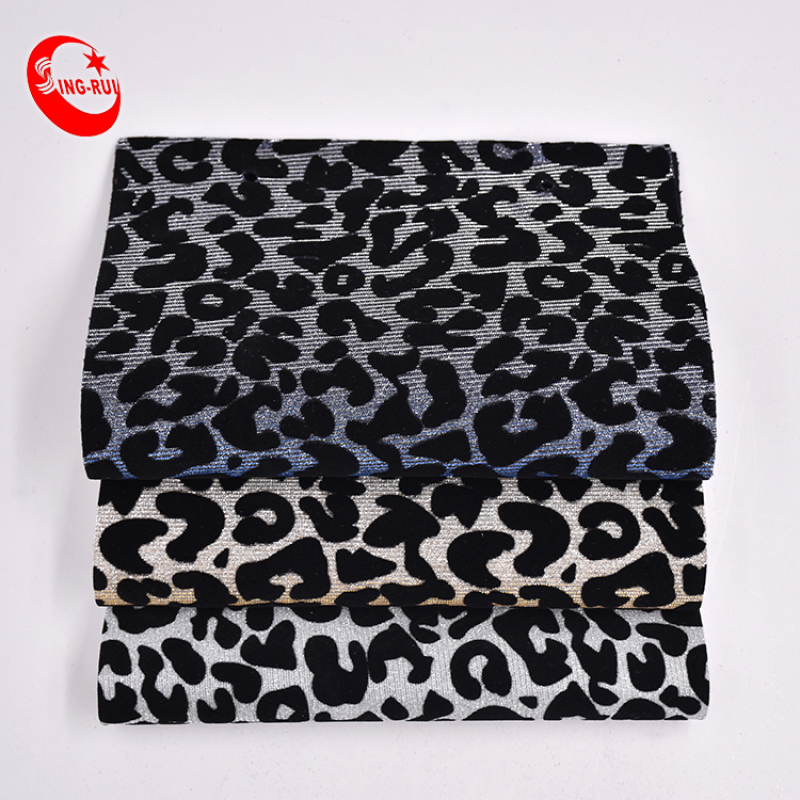 Stocklot Classic Shiny Colors Leopard Printed Fine Metallic Chunky Glitter Faux Leather Fabric Sheet For Bags/Shoes