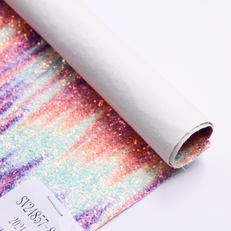 Classic Shining Chunky Zarina Fabric  Glitter Faux Leather for craft