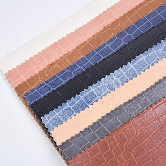 Wholesale custom color synthetic stone pattern animal pattern pvc leather for men's sandals