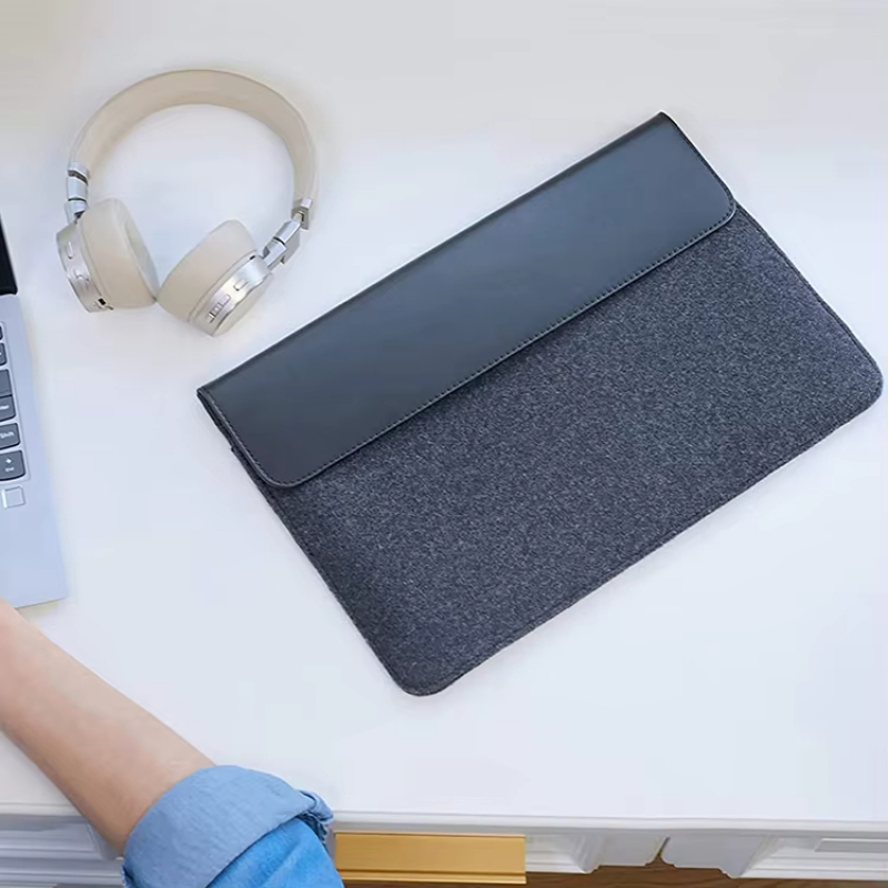 Custom Leather & Felt Laptop Sleeve Bags | Shockproof Office Case for Men/Women | Bulk Orders
