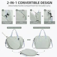 Large Capacity Wholesale 2 in 1 Tennis Racket Tote Bag Waterproof Detachable Sports Duffel Bag Large Capacity Custom Logo