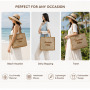 Custom Logo Straw Tote Bag Large Capacity Beach Shopping Handbag Eco Friendly Summer Jute Tote Bag