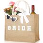 Reusable Jute Gift Bag with Bow Tie Design Ideal for Party Wedding Favors