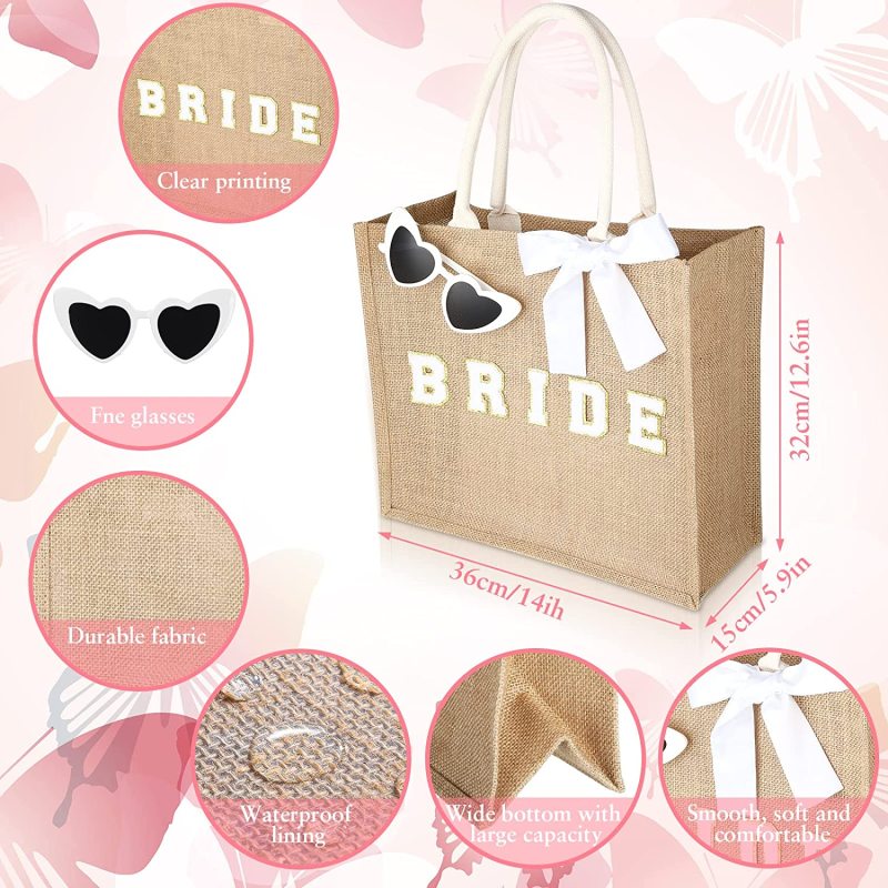 Reusable Jute Gift Bag with Bow Tie Design Ideal for Party Wedding Favors