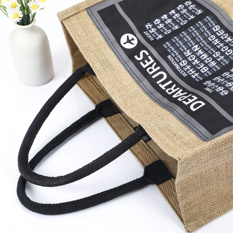 Custom Burlap Jute Tote Bag Gift Bags with Handle  Beach Bags for Women