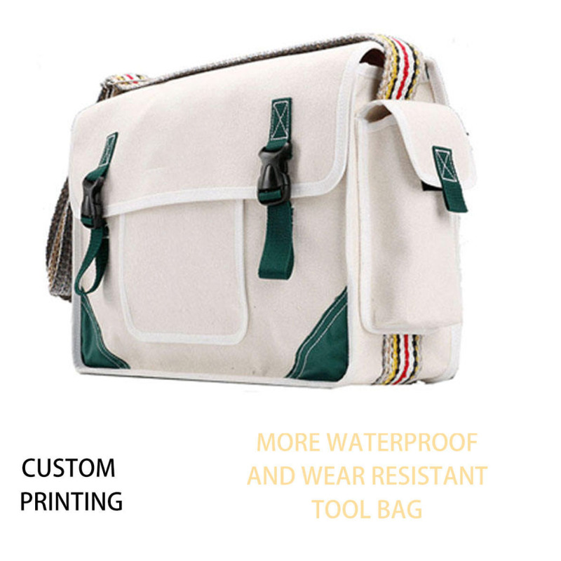 Gardener's Cross Body Tool Bag Canvas Gardening Mechanical Tools Belt Holder Gardening Electrical Shoulder Tool Bag