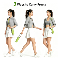 Ultra-light Sun Umbrella Portable Sunscreen UV protection Handle Umbrella Five-fold Umbrella with Adjustable Shoulder Strap