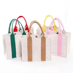 High Quality Double-sided Handbag Grocery Shopping Bag Women Cotton Canvas Tote Bags With Pocket Eco-friendly Tote Bags High Quality Double-sided Handbag Grocery Shopping Bag Women Cotton Canvas Tote Bags With Pocket Eco-friendly Tote Bags
