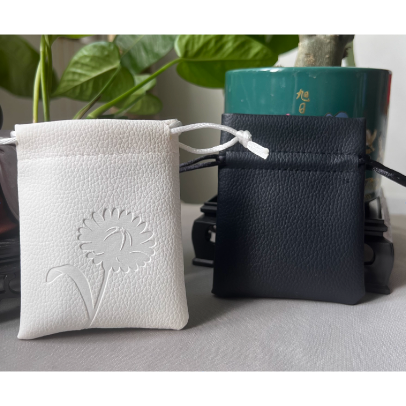 Promotion Pu Leather Iron Sheet Bag Custom Emboss Printing Drawstring Leather Pouch Storage Jewelry Pu Leather Pouch