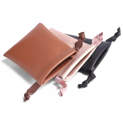 Promotion Pu Leather Iron Sheet Bag Custom Emboss Printing Drawstring Leather Pouch Storage Jewelry Pu Leather Pouch