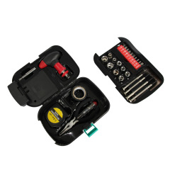 Mini Hardware Professional Battery Led Flashlight Household Home Use Box Repair Hand Tool Set Kit 29 Pcs Emergent Socket