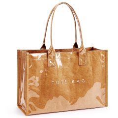 New Trendy Waterproof PVC Tote Bag with Clear Letter Print Dopont Tyvek Kraft Paper Top Handle Work Handbags Purses for Women New Trendy Waterproof PVC Tote Bag with Clear Letter Print Dopont Tyvek Kraft Paper Top Handle Work Handbags Purses for Women