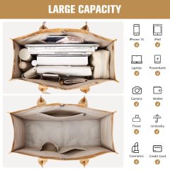 New Trendy Waterproof PVC Tote Bag with Clear Letter Print Dopont Tyvek Kraft Paper Top Handle Work Handbags Purses for Women