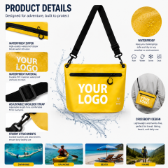 Custom Logo Waterproof Crossbody Bag IPX7 PVC Dry Shoulder Chest Pouch OEM for Outdoor Sports Brand Wholesale
