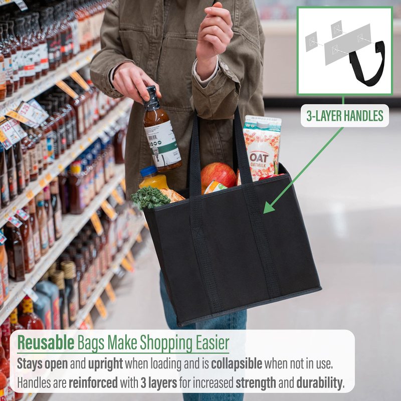 튼튼한 손잡이가 달린 대용량 식료품 쇼핑백