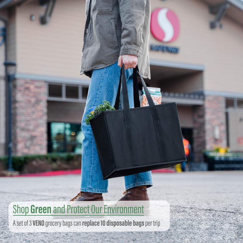 튼튼한 손잡이가 달린 대용량 식료품 쇼핑백