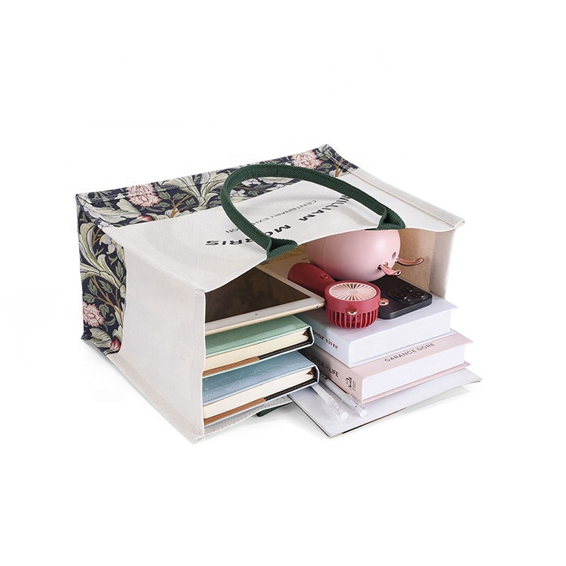 المرأة المخصصة حمل حقيبة مصمم الأزياء حقيبة يد طباعة السيدات وصفت كتاب قماش القطن حمل حقيبة