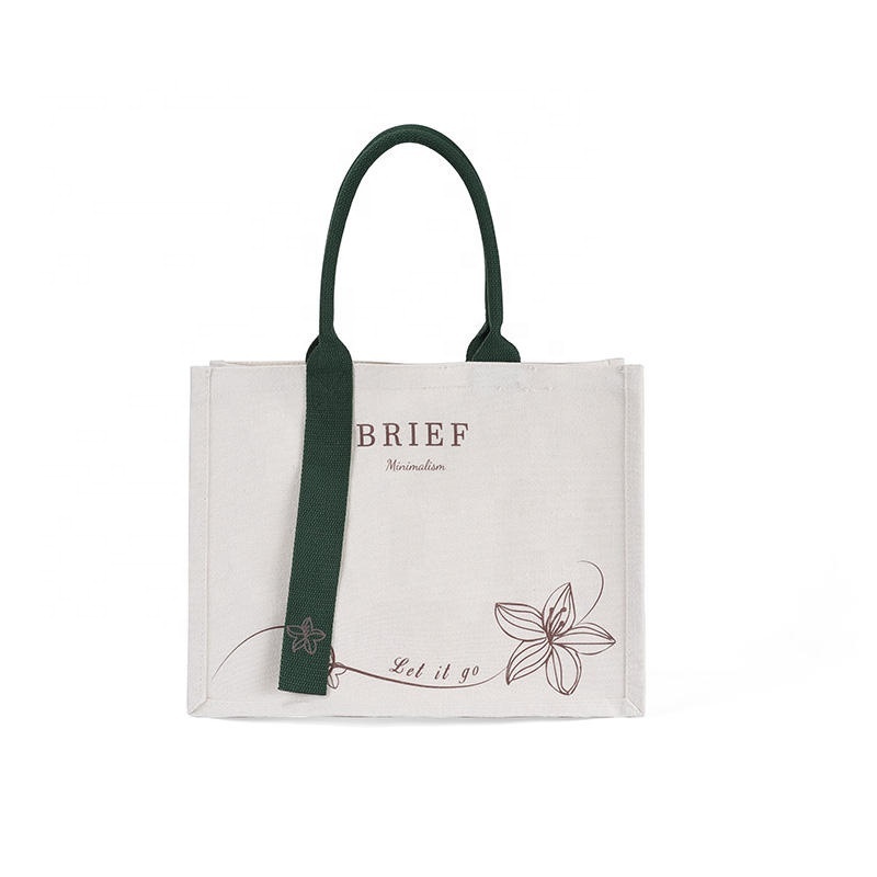 المرأة المخصصة حمل حقيبة مصمم الأزياء حقيبة يد طباعة السيدات وصفت كتاب قماش القطن حمل حقيبة