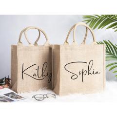 Natural Grocery Bags Custom Tote Bags with Customizable Handles