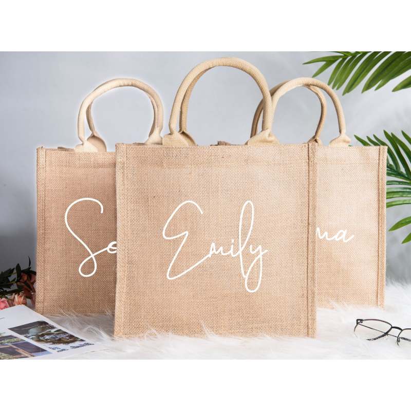 Natural Grocery Bags Custom Tote Bags with Customizable Handles