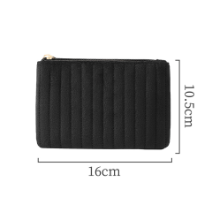 Trousse de maquillage en flanelle tendance avec fermeture éclair et rangement intégré.