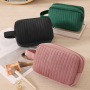 Custom Logo Portable Velvet Makeup Bag Travel Handle Storage Toiletry Bag Large Capacity Cosmetic Pouch Bag for Women