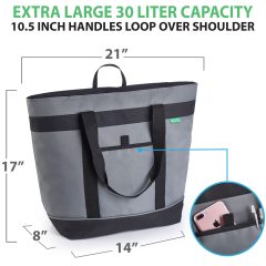 Large capacity Foldable Insulated Grocery Tote Bag Portable Lunch Cooler Bag