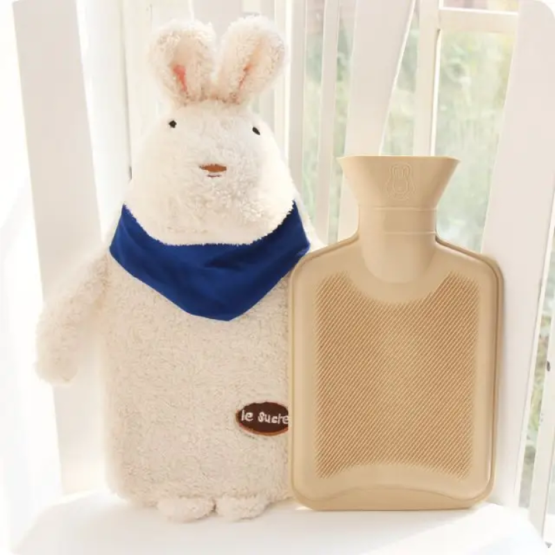 Cute Rabbit Cartoon Shape Thermos 1000ml Hot Water Bottle Christmas Gift Hot-water Bag With Cover