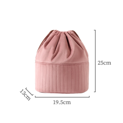 Trousse à maquillage en flanelle avec fermeture à cordon, rangement facile et multifonctionnelle.