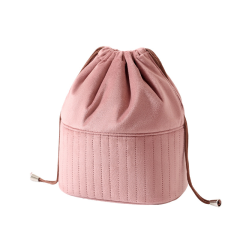 Trousse à maquillage en flanelle avec fermeture à cordon, rangement facile et multifonctionnelle.