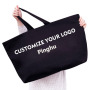 Custom Foldable Cotton Canvas Tote Bag with Compartment Pocket Lightweight and Eco-Friendly