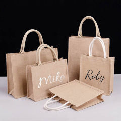 Wholesale Customizable Burlap Shopping Bag  Sustainable, Wear-Resistant, Multiple Sizes