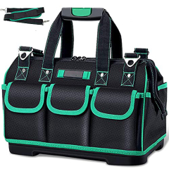 Heavy Duty 16 Inch Electrician Tool Bag Waterproof Tool Organizer Storage Tool Bag with Night Reflector Strip Heavy Duty 16 Inch Electrician Tool Bag Waterproof Tool Organizer Storage Tool Bag with Night Reflector Strip