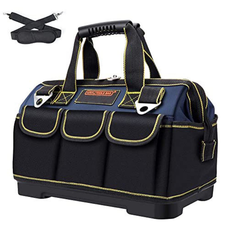 Heavy Duty 16 Inch Electrician Tool Bag Waterproof Tool Organizer Storage Tool Bag with Night Reflector Strip