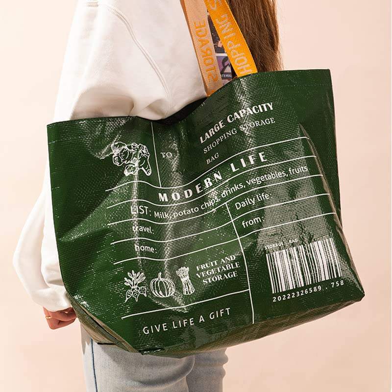 Heavy-Duty PP Woven Shopping Bag Large Capacity, Waterproof for Everyday Use