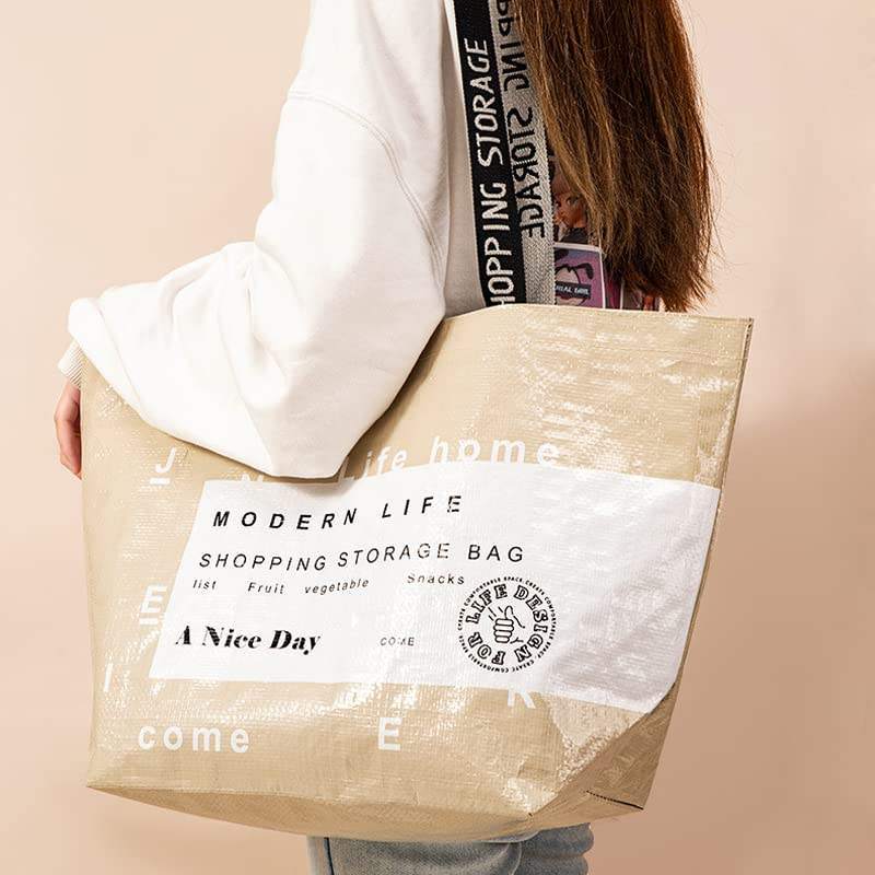 Heavy-Duty PP Woven Shopping Bag Large Capacity, Waterproof for Everyday Use