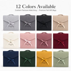 Custom Logo Eco Friendly Felt Gift Bag 40x30cm Luxury Felt Envelope Packaging Bag with Ribbon for Corporate Gifts and Clothing