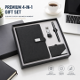 Custom Logo 4 in 1 Corporate Gift Set A5 Notebook Pen USB Flash Drive Business Card Holder Executive Promotional Gift Box