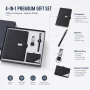 Custom Logo 4 in 1 Corporate Gift Set A5 Notebook Pen USB Flash Drive Business Card Holder Executive Promotional Gift Box