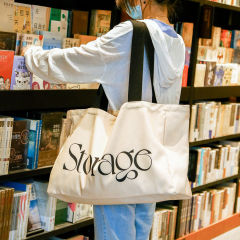 Reusable Canvas Zipper Shopping Bag with Custom Logo Large Foldable Tote 