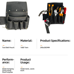 Custom Multi Pocket Garden Waist Tool Pouch Carry Electrician Tool Belt bag